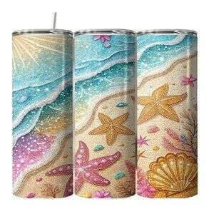 Summer Vibe  Ocean Beach Starfish  20oz Skinny Tumbler Travel Insulated